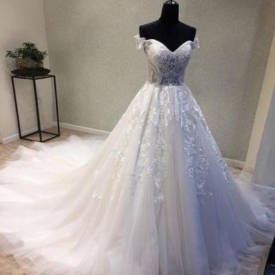 Tulle Lace Ball Gown Wedding Dresses, Elegant Wedding Gown,Bridal Dresses 2018