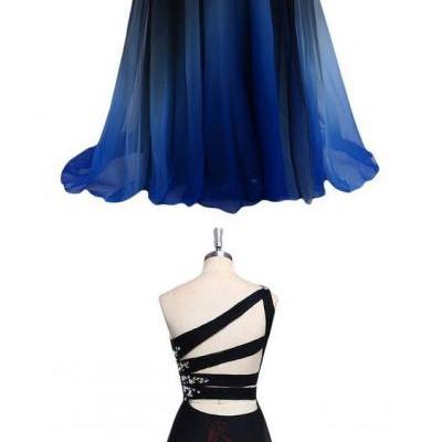Bg511 Charming Prom Dress,Gradient Prom Dress,One Shoulder Prom Dress,Chiffon Prom Dress,Backless Prom Dress,Evening Formal Dress
