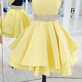 Bg584 Charming Prom Dress,Yellow Prom Dress,Short Prom Dress,Beading Prom Dress,Girl Dress