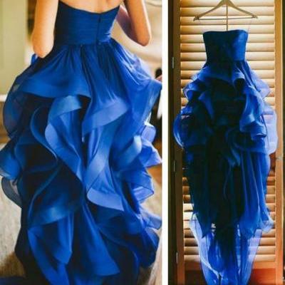 Bg1242 Short Prom Dress,Organza Royal Blue Prom Dress,Elegant Prom Dresses