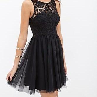 Charming Prom Dress,Tulle Homecoming Dresses,Black Prom Dress,Short Prom Dress