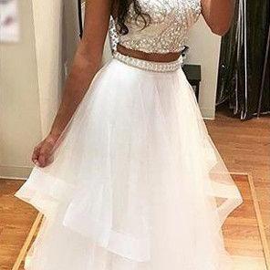 Charming Prom Dress,Two Pieces Prom Dress,Sexy Evening Dress,Halter Prom Dresses,Backless Long Party Dress