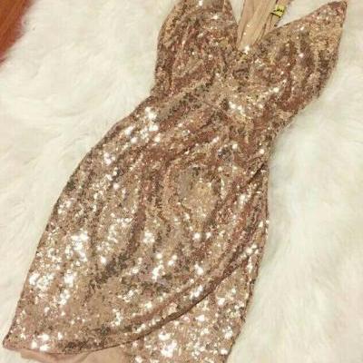 Sexy Prom Dress,Sequined Prom Dress,Short Dress for Prom,Prom Party Dress