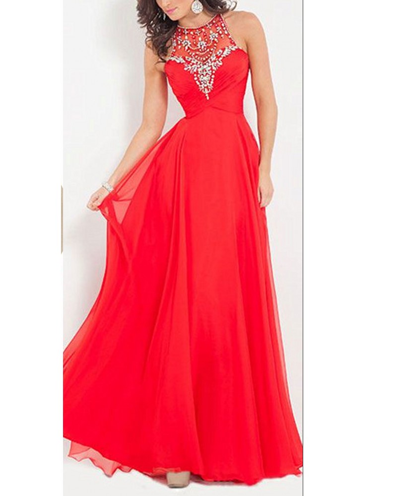 A Line Tulle Prom Dress Beaded Prom Dresses Sexy Sleeveless Long Evening Dress Cf1238 On Luulla 2451