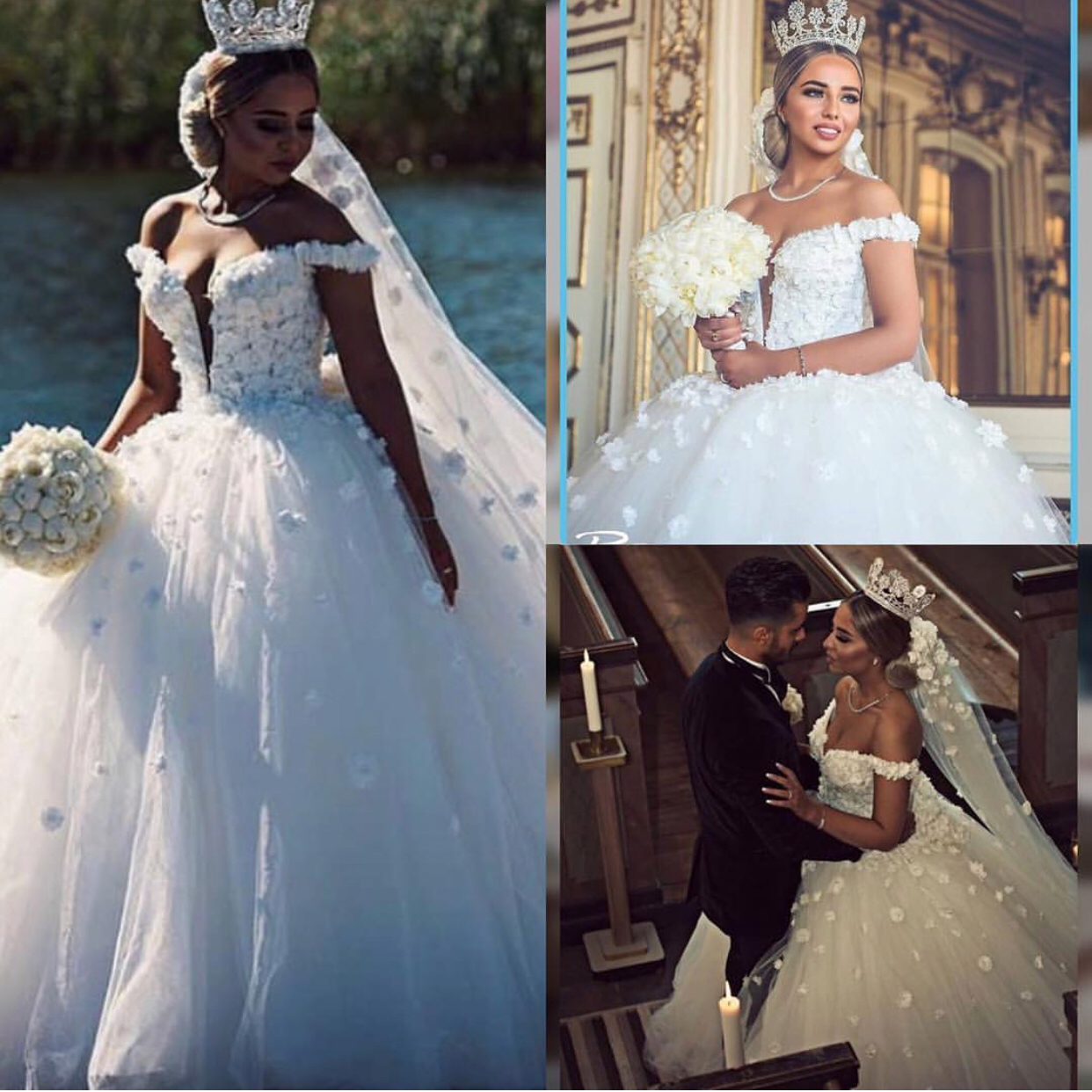 2020 Beautiful Lace Ball Gown Wedding Dresses Off Shoulder Sweep Train Bridal Gowns With Lace Applique Backless Wedding Gowns Long Sleeve Wedding Dresses Pretty Dresses From Cinderelladress 158 7 Dhgate Com