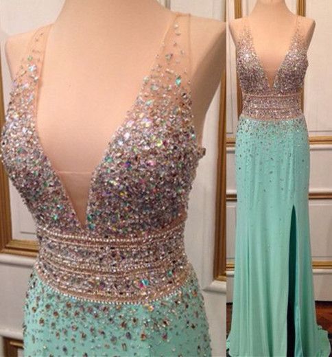 Bg50 Charming Prom Dress,Deep V Prom Dress,Beading Prom Dress,Chiffon Prom Dress,A Line Prom Dresses,Sexy Evening Dress,Party Dress
