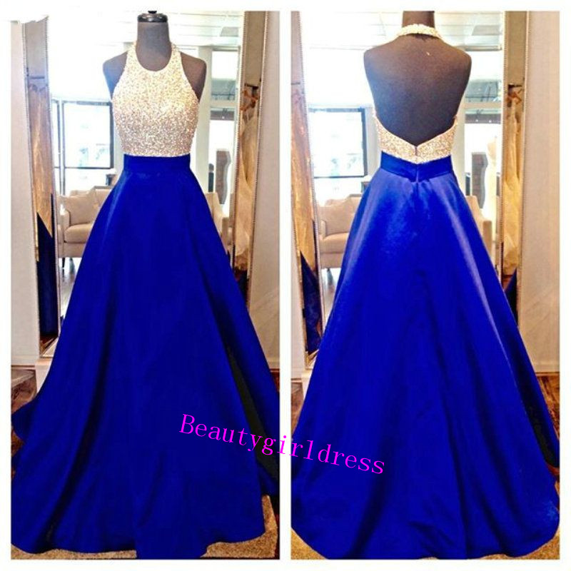 Blue Dress with Beading