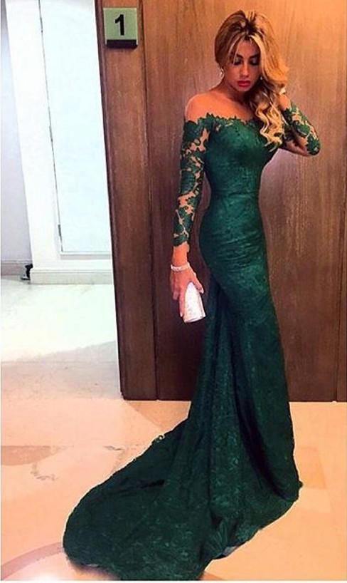 off the shoulder long sleeve dress prom