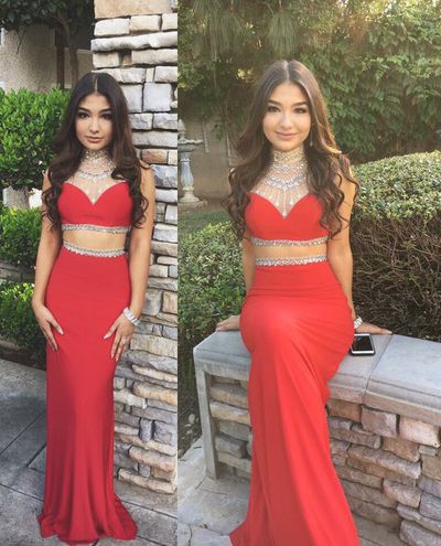 tight red prom dresses