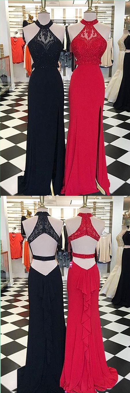 red black combination gown