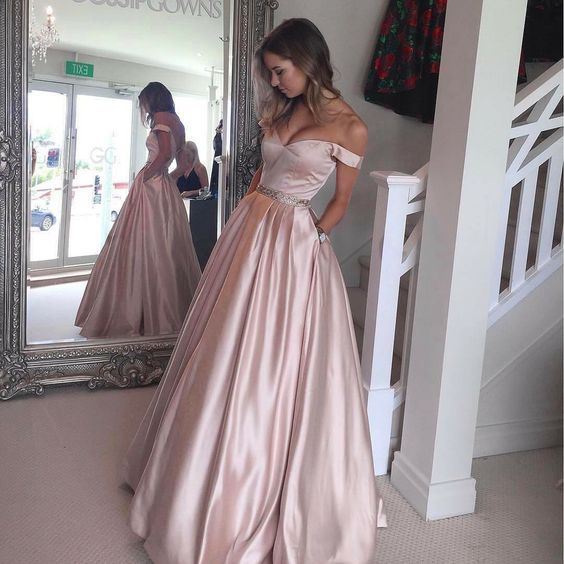 cute off the shoulder prom dresses