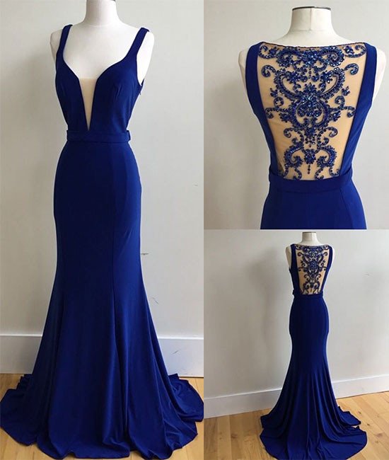 Dark Blue Sexy Evening Dresses