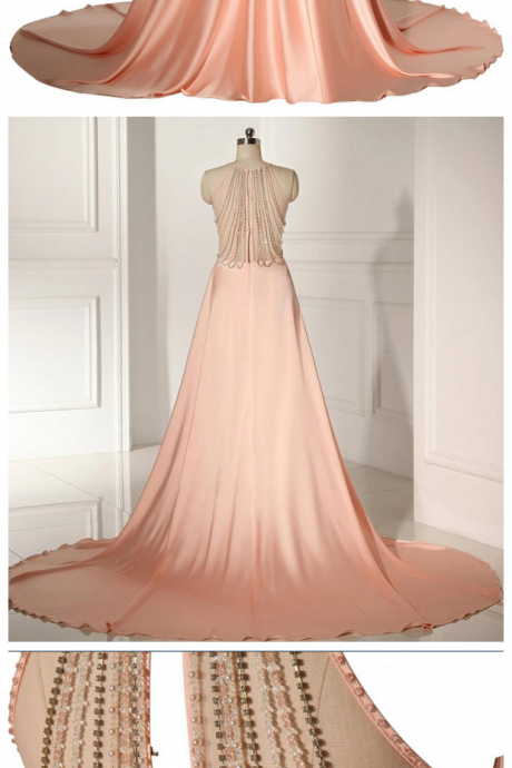 Charming Prom Dress, A Line Prom Dress, Chiffon Evening Dress, Elegant Evening Dress, Beading Formal Dress 