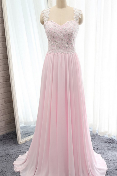 Vestidos De Fiesta Sexy Long A Line Pink Prom Dresses,Hot Sale Lace Evening Party Dress For Graduation