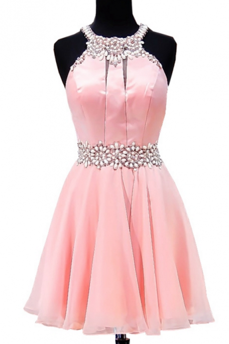 New Arrival A Line Short Prom Gowns, Elegant Pink Homecoming Dress