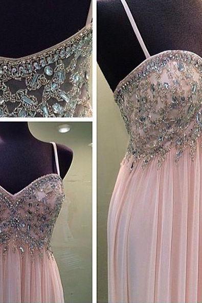 Bg138 Spaghetti Straps Prom Dress,Charming Prom Dress,Chiffon Prom Dress,Pink Prom Dresses,Backless Prom Dresses,Sexy Prom Dress,V Neck Prom Gown,Prom Dress 2016