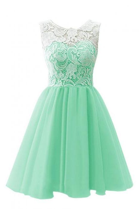 Bg382 Green Homcoming Dress,Short Homecoming Dress,Lace Prom Dress,Prom Dresses