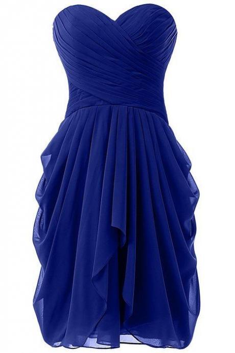Charming Prom Dress,Chiffon Prom Dress,Royal Blue Prom Dress,Short Prom Dress