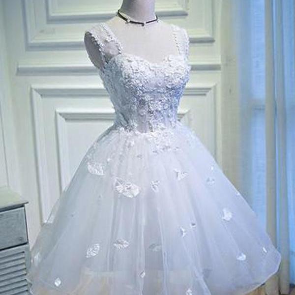 Charming Prom Dress, Elegant Homecoming Dress, Appliques Evening Dress ...