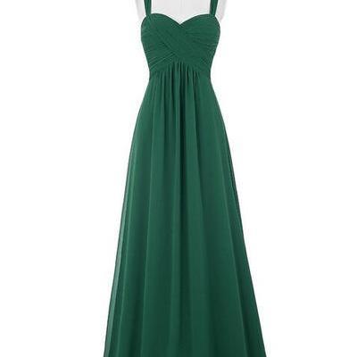 Simple Bridesmaid Dress,Dark Green Bridesmaid Dresses,Spaghetti Strap ...