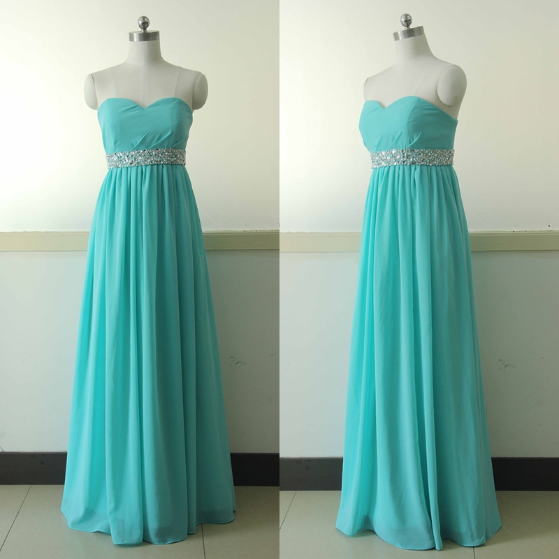 Bg790 Blue Chiffon Prom Dress Long Prom Gown Simple Evening Dress ...