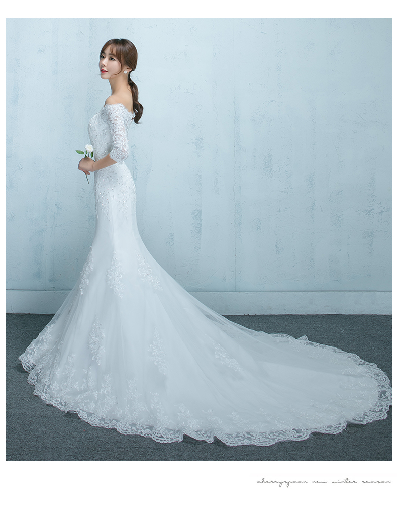Gorgeous Mermaid Wedding Dresses, Elegant Applique White Lace Wedding